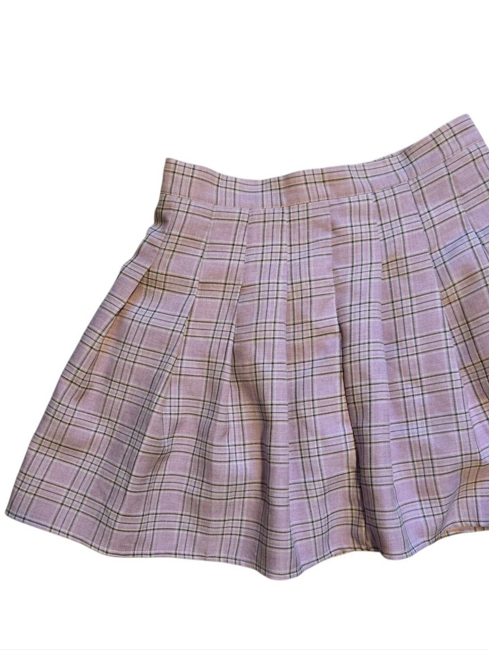 Lilac Plaid Pleated Mini Skort